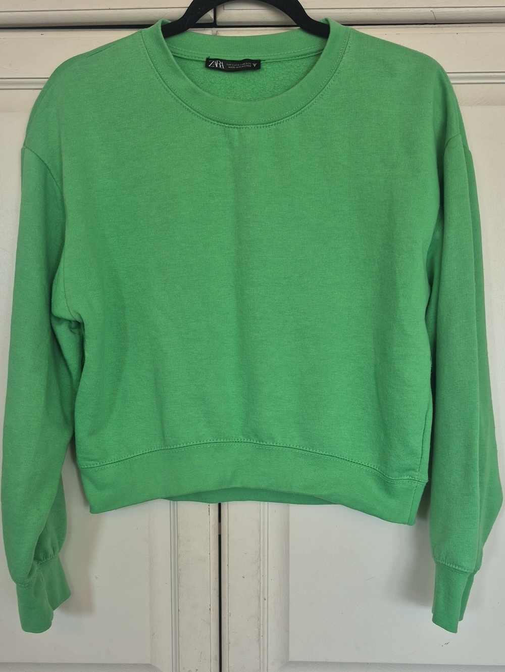 Zara Lime Green Cropped Sweatshirt